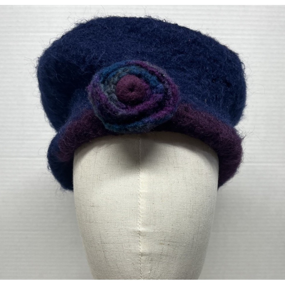 Mad Hatter Hats Janice Tucker Hand Knit Felted Wool Mohair Audrey Hat